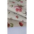 Decorative fabric with red flowers, 280 cm wide