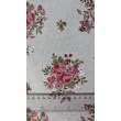 Decorative fabric with red bouquets, 280 cm wide