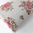 Decorative fabric with red bouquets, 280 cm wide