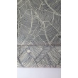 100% cotton, grey leaves on a cream background