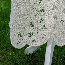 Bawełniana tkanina koronkowa crochet, naturalna