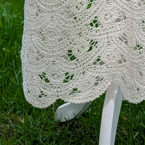Cotton lace fabric , natural crochet