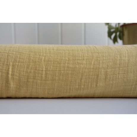 Double gauze 100% cotton, linen look, light mustard