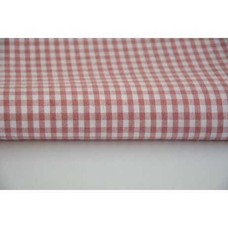 Bawełna 100% kratka vichy 5mm, dwustronna, brudny róż nr 2