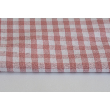 Bawełna 100% kratka vichy 10mm, dwustronna, brudny róż nr 2