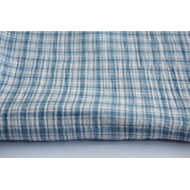 Double gauze cotton muslin, blue check pattern