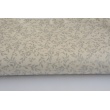 Cotton 100%, poplin with silver leaves on a cream background