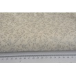 Cotton 100%, poplin with silver leaves on a cream background
