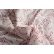 100% cotton, poplin with burgundy lemons on a white background