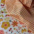 Cotton 100% double-sided, vichy check, orange, 5mm