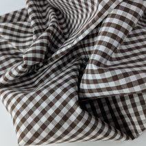 Cotton 100% double-sided, 5mm vichy check, brown