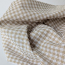 Bawełna 100% kratka vichy, dwustronna, piaskowy beż, 5mm