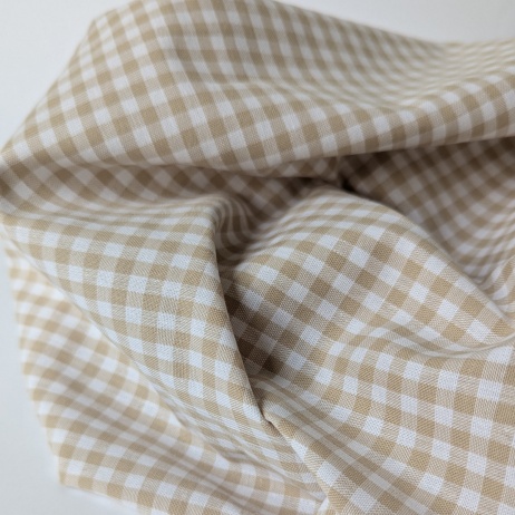 Bawełna 100% kratka vichy, dwustronna, piaskowy beż, 5mm