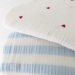 Double gauze cotton muslin, light blue 2 cm stripes
