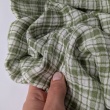 Double gauze cotton muslin, green check pattern