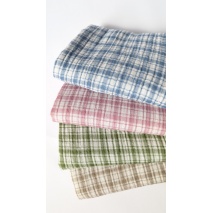 Double gauze cotton muslin, pink check pattern