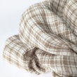 Double gauze cotton muslin, beige check pattern