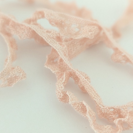 Pink elastic cotton lace 10mm