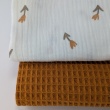 Cotton muslin, Caramel tulips on a cream background