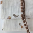 Cotton muslin, Caramel tulips on a cream background