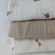 Cotton muslin, Caramel tulips on a cream background