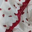 Double gauze 100% cotton, ladybugs on a cream background