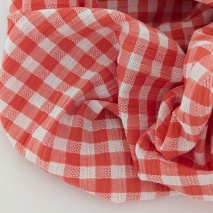 Cotton Vichy Check Seersucker – 1 cm, Coral