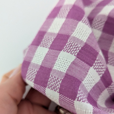 Cotton Vichy Check Seersucker – 1 cm, Violet