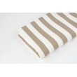 Decorative fabric, 100% cotton, 2.3cm cream-cocoa stripes, 280cm