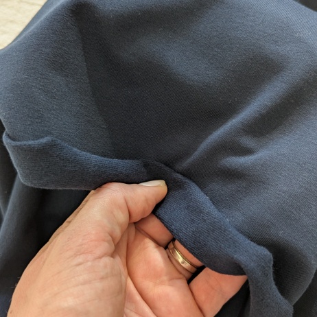 French terry, brushed, navy, 280g/m2