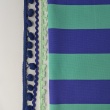 Decorative cotton fabric with 5 cm mint-blue stripes