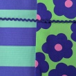 Decorative cotton fabric with 5 cm mint-blue stripes