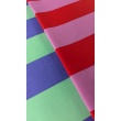 Decorative cotton fabric with 5 cm pink-red stripes