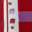 Decorative cotton fabric with 5 cm pink-red stripes