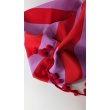 Decorative cotton fabric with 5 cm pink-red stripes
