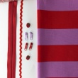 Decorative cotton fabric with 5 cm pink-red stripes