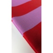 Decorative cotton fabric with 5 cm pink-red stripes