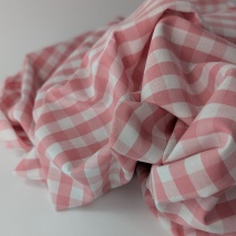 Cotton 100% double-sided, 1cm vichy check, smoky pink