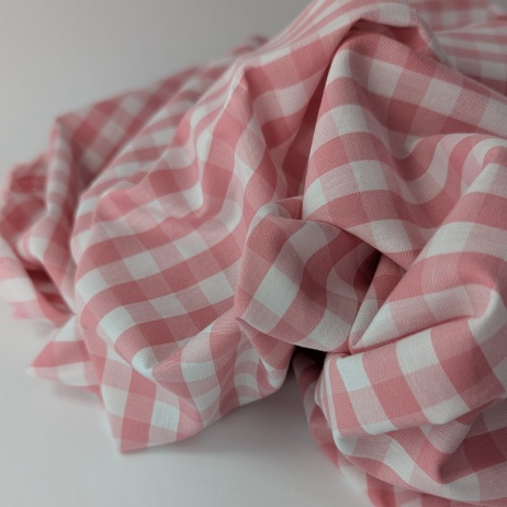 Cotton 100% double-sided, 1cm vichy check, smoky pink