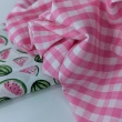 Cotton 100% double-sided, 1cm vichy check, smoky pink