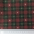 Decorative cotton, burgundy and green checkered pattern / hearts, reindeer
