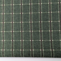 Decorative cotton, green checkered pattern
