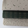 Decorative cotton, green checkered pattern