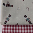 Cotton 100%, poplin, nutcracker on a greige background