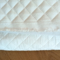 Quilted cotton double gauze / wadding / poplin ecru