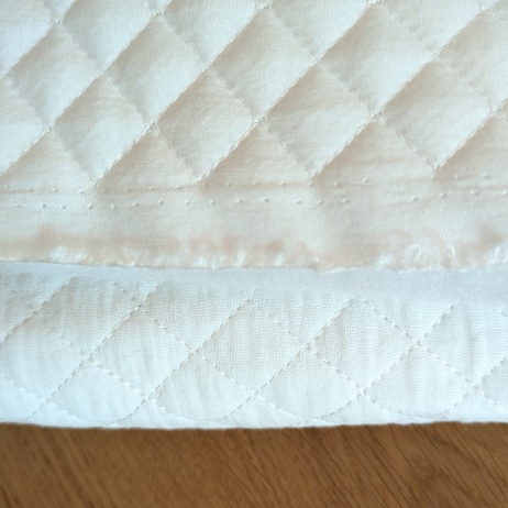 Quilted cotton double gauze / wadding / poplin ecru