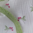 Double gauze 100% cotton, pink blackberries on a cream background