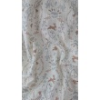 Double gauze 100% cotton, bunnies, birds, and flowers on a vanilla background