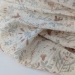 Double gauze 100% cotton, bunnies, birds, and flowers on a vanilla background