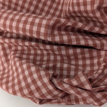Seersucker – Brick & Pink Check